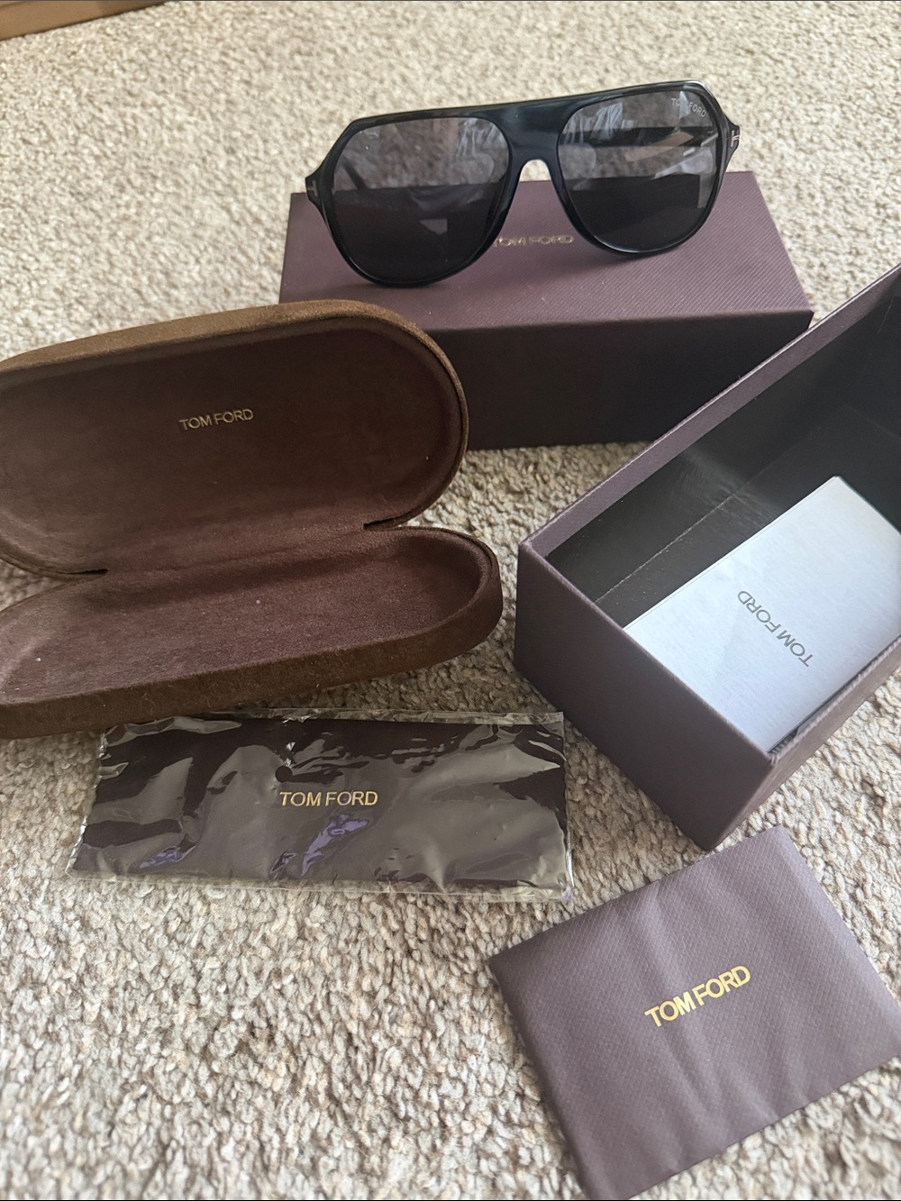 TOM FORD Acetate Aviator Sunglasses